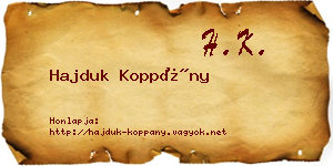 Hajduk Koppány névjegykártya